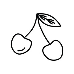 Cherry Berry Yummy fruit line icon