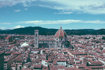 Obraz premium Aerial panoramic view of Florence city and Cattedrale di Santa Maria del Fiore