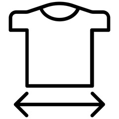 
A dress with width arrow concept of dress sizing 
