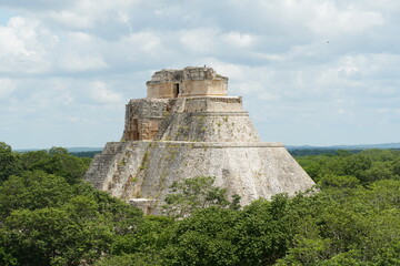 uxmal, mexico, yucatan. monument, pyramid, unesco, buildings, merida, campeche, sky, nature