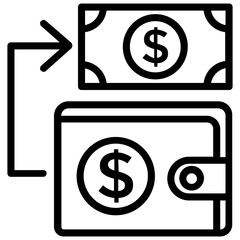 
A banknote with dollar coins concept of cash payment

