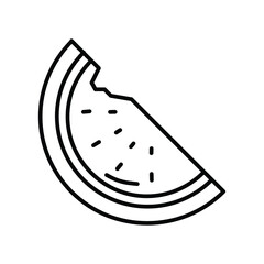 slice of watermelon fruit line icon