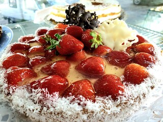 Strawberry cakes and pastries