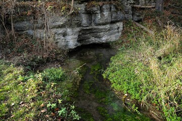 Der sogenannte Spring der Wilden Gera bei Plaue im Ilmkreis  - Während die Wilde Gera bei Liebenstein unterirdisch verschwindet, taucht sie wenig später in Plaue wieder auf.