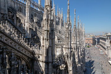 Closeup facade of Milan Cathedral (Duomo di Milano)