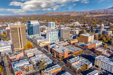 Fototapeta na wymiar Aerial view of the little town known as Boise Idaho
