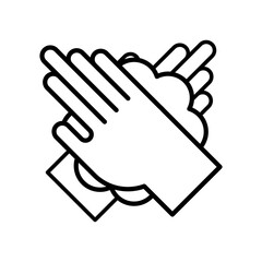 hands washing line style icon