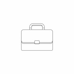 Briefcase Black Outline vector isolated.