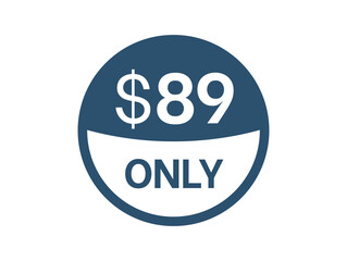 $89 Dollar price icon. 89 USD Price Tag
