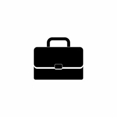 Briefcase White Outline vector isolated.