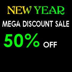 New year mega discount sale vector image for background and texture