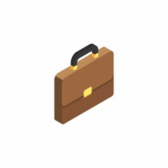 Briefcase right view White Background icon vector isometric.