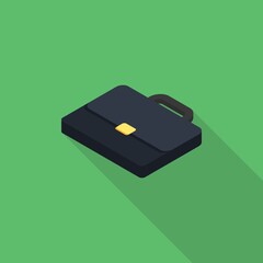 Obraz premium Briefcase left view icon vector isometric.