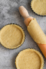 Short crust pastry for pies, cooking concept 
