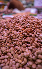 Peeled almonds fried and salted

