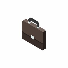 Briefcase left view White Background icon vector isometric.
