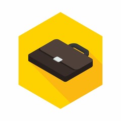 Briefcase left view icon vector isometric.