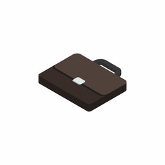 Briefcase left view White Background icon vector isometric.