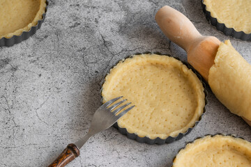 Short crust pastry for pies, cooking concept 
