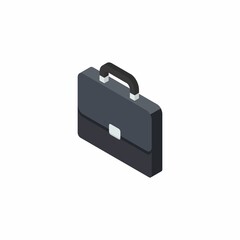 Briefcase left view White Background icon vector isometric.