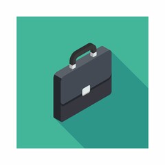 Briefcase right view icon vector isometric.