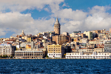 Obraz premium Galata Tower is a medieval stone tower in the Galata/Karakoy quarter of Istanbul