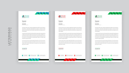 modern abstract colorful corporate  letterhead design 