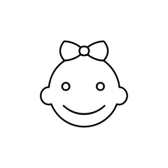 Smile baby outline icon style design. Web design, mobile app.