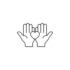 Heart health care symbol line black icon on white background. Web design, mobile app.