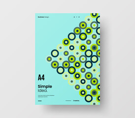 Vertical corporate identity A4 report cover. Abstract geometric vector business presentation design layout. Amazing company front page illustration brochure template.