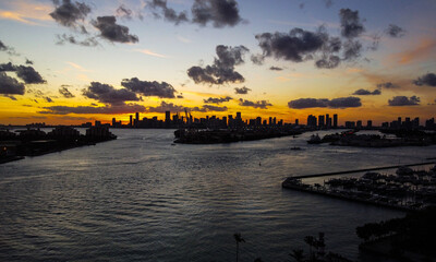 Sunset at Biscayne Bay, Miami