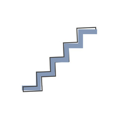 Fototapeta premium Vector staircase icon cartoon style on white isolated background.