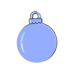 Christmas ball decoration vector icon cartoon style on white isolated background.