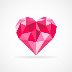 Naklejka na ściany i meble Romantic crystal heart. Pink mineral heart.