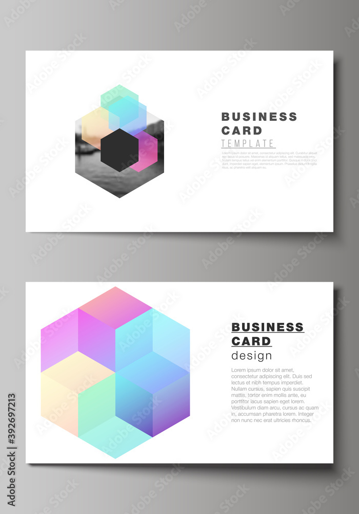 Aufkleber vector layout of two creative business cards design templates, horizontal template vector design wit
