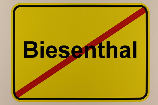 Grafische Darstellung des Ortsausgangsschildes der Stadt Biesenthal