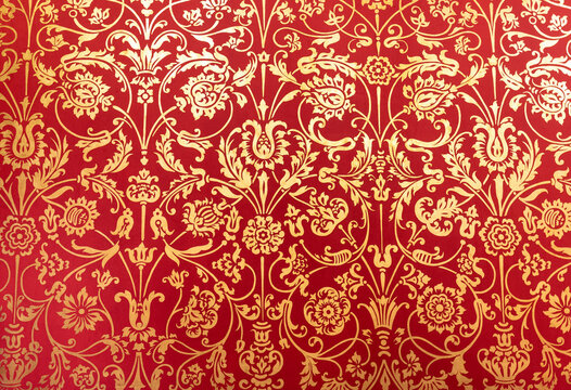 Moscow, Russia - 20 November, 2019: Interior of The wooden palace or castle (Russian: dvorets) of Tsar Aleksey Mikhailovich in Kolomenskoye. Royal residence Museum-Reserve. Now is Wedding place