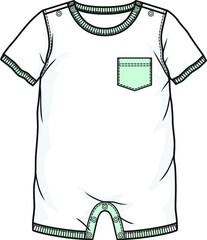 baby rompers flat sketch design