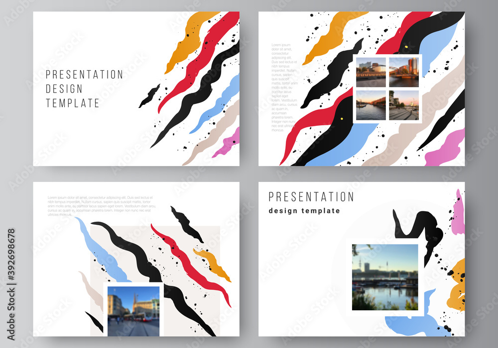 Poster vector layout of the presentation slides design business templates, multipurpose template for presen