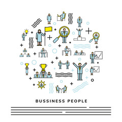 bundle of business people team characters circle
