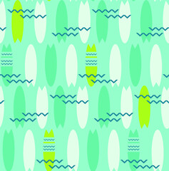 Seamless surfing cottage print design for baby and kids.