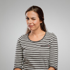 Woman winking eye