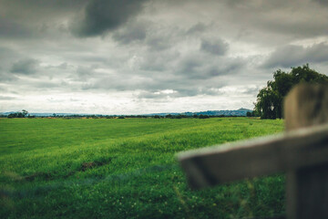 Fototapeta premium Clouds over fields