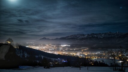 snow covered mountains