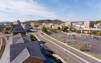 Aerial view of a small town