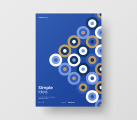 Vertical corporate identity A4 report cover. Abstract geometric vector business presentation design layout. Amazing company front page illustration brochure template.