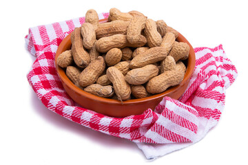 natural peanuts isolated on white background