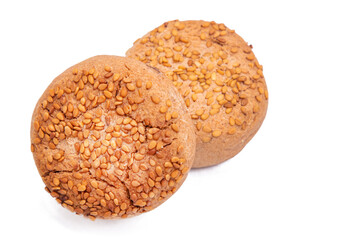 homemade cookies with seeds isolated on white background