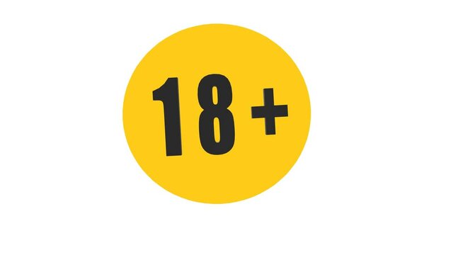 Eighteen plus icon in flat style. 18+ illustration on white isolated background. Censored business concept.	
