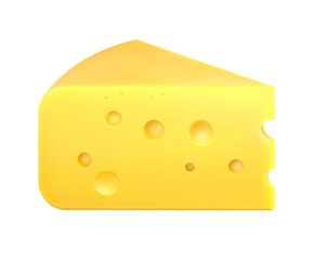 Realistic cheese isolated on white background. Vector illustration. EPS10.	